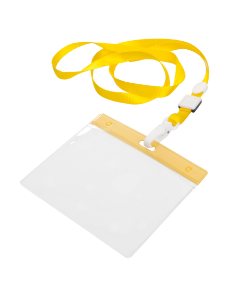 Lanyard s plastovou karabinkou MAES žlutá