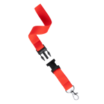 Lanyard s oddělitelnou karabinkou KUNEL červená
