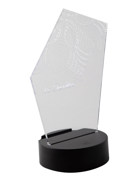 Trofej z akrylu na zakázku s LED světlem