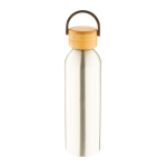 Láhev s bambusovým víčkem 600 ml Zoboo stříbrná