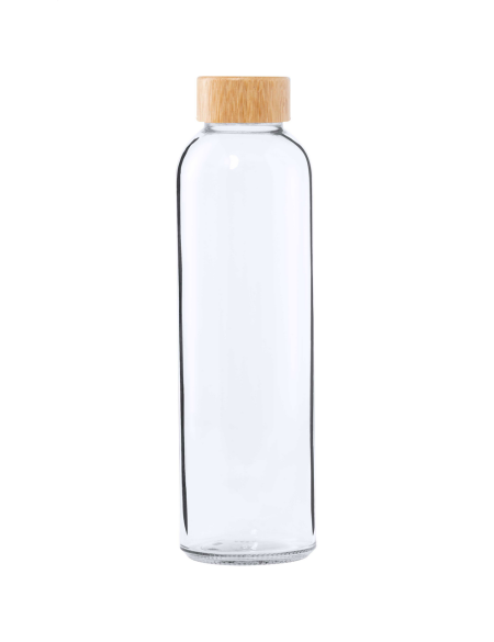 Láhev skleněná s bambusovým uzávěrem 500 ml Bokol průhledná