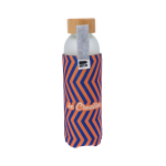 Láhev skleněná s bambusovým víčkem na zakázku CarryFelt Glass bílá