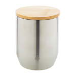 Termokelímek s bambusovým víčkem Resboo stříbrná