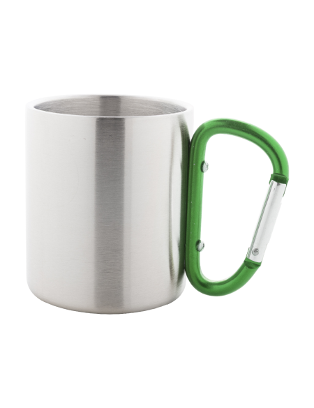 Hrnek z nerezové oceli s karabinovým uchem