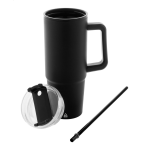 Termohrnek z recykl. plastu Renley černá