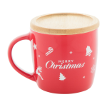 Hrnek vánoční  s bambusovým táckem Salomaa červená