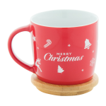Hrnek vánoční  s bambusovým táckem Salomaa červená