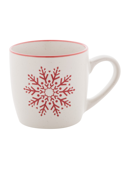 Hrnek vánoční keramický Snoflinga červená