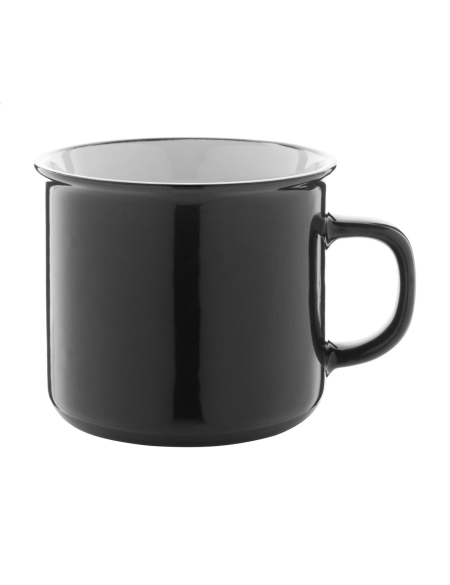 Hrnek retro s černým okrajem a bílým vnitřkem