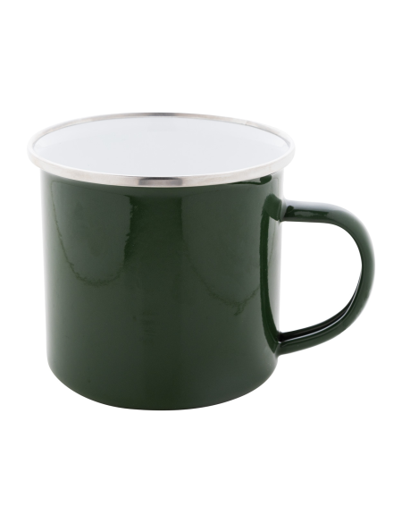 Hrnek smaltovaný s nerezovým okrajem Enavint oranžová