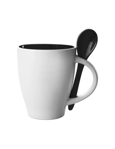 Hrnek keramický se lžičkou 300 ml Spoon modrá