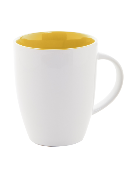 Hrnek bílý keramický s barevným vnitřkem