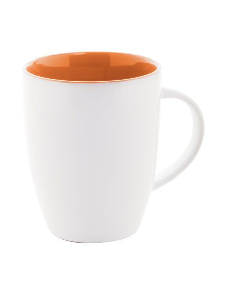 Hrnek bílý keramický s barevným vnitřkem