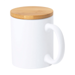 Hrnek keramický s bambusovým víčkem Borgen bílá