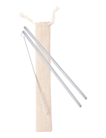 Sada nerezových brček na pití SteelSip stříbrná