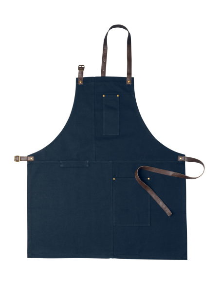 Zástěra bavlněná s řemínky z PU kůže