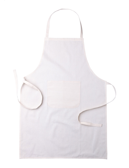 Zástěra z bavlny s přední kapsou Crudo béžová