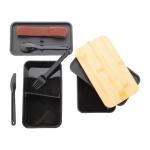 Box na jídlo se sadou příborů Satay černá