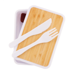 Box na jídlo z recyklovaného PP plastu Rebento bílá