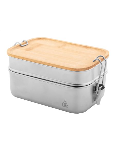 Box na jídlo nerezové 2 přihrádky Kotetsu stříbrná