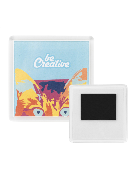 Magnet na ledničku čtvercový akrylový PrintMag Square bílá