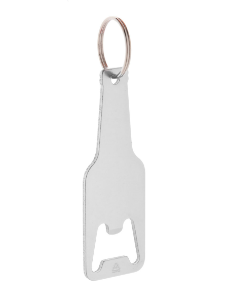 Otvírák z recykl. hliníku s kroužkem na klíče