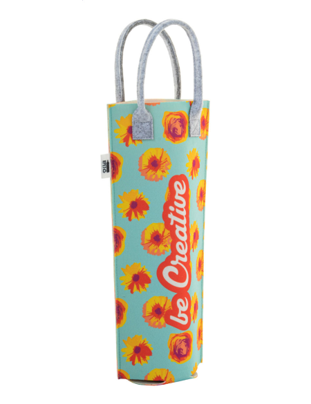 Taška na láhev vína na zakázku z plsti