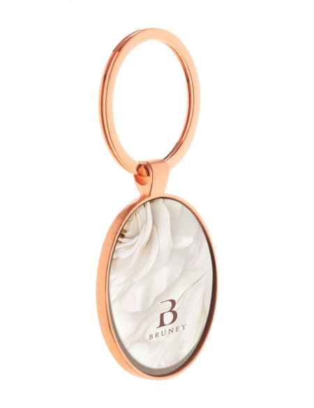 Přívěšek na klíče kovový ve zlatém provedení Nitidus růžová