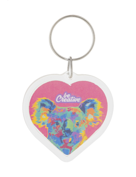 Přívěšek na klíče na zakázku srdce PrintFob Love průhledná