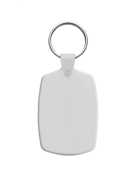 Přívěšek na klíče plastový obdélníkový Slice bílá
