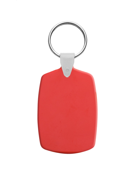 Přívěšek na klíče plastový obdélníkový Slice červená