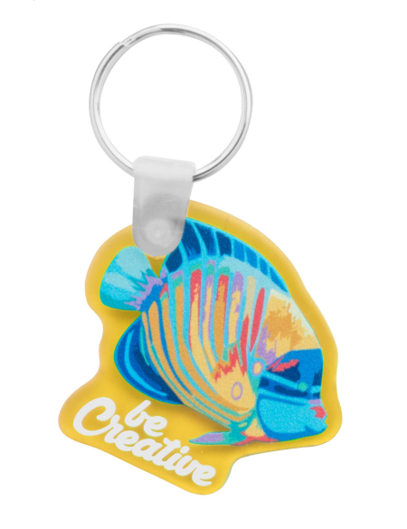 Přívěšek na klíče akrylátový průhledný CreaFob žlutá