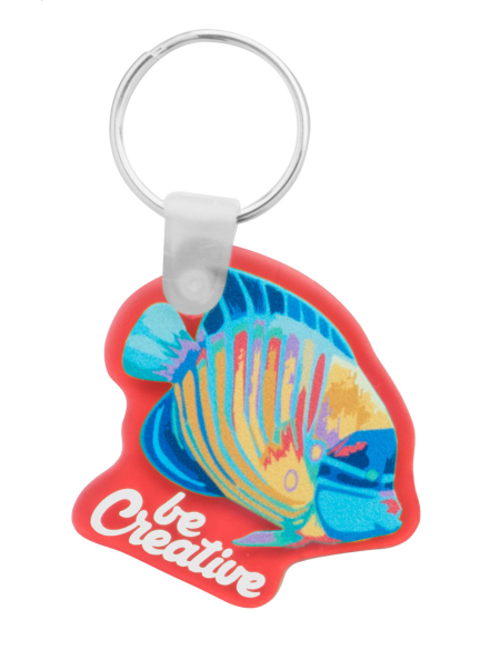 Přívěšek na klíče akrylátový průhledný CreaFob červená