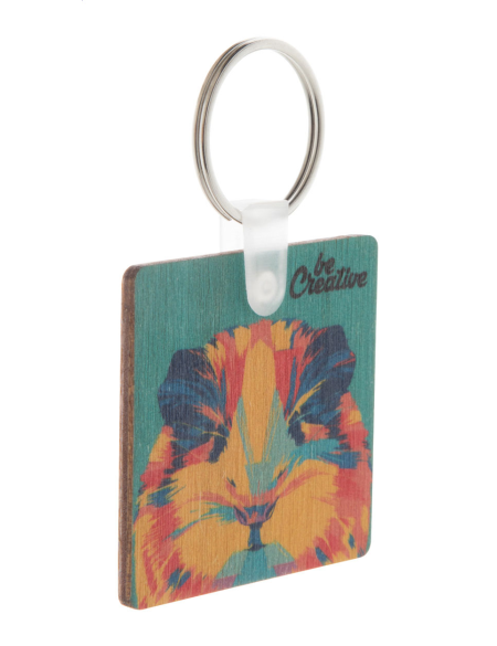 Přívěšek na klíče z břízy čtverec na zakázku Woody C přírodní