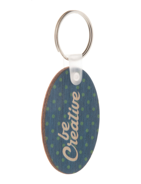 Přívěšek na klíče z břízy oválný na zakázku Woody B přírodní