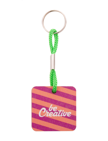 Přívěšek na klíče s barevným páskem na zakázku čtverec