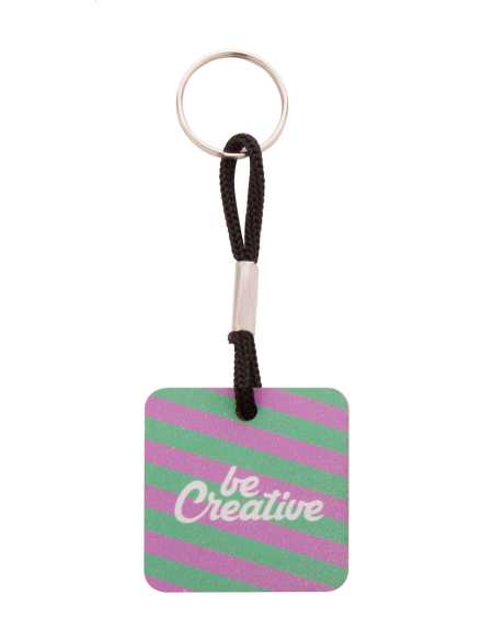 Přívěšek na klíče s barevným páskem na zakázku Woody Plus C žlutá