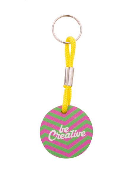 Přívěšek na klíče s barevným páskem na zakázku kulatý