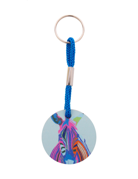 Přívěšek na klíče s barevným páskem na zakázku kulatý