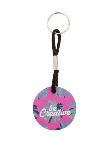 Přívěšek na klíče s barevným páskem na zakázku kulatý