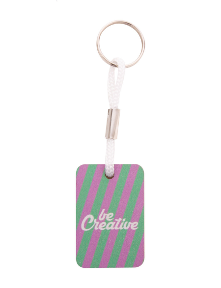 Přívěšek na klíče s barevným páskem na zakázku Woody Plus D bílá