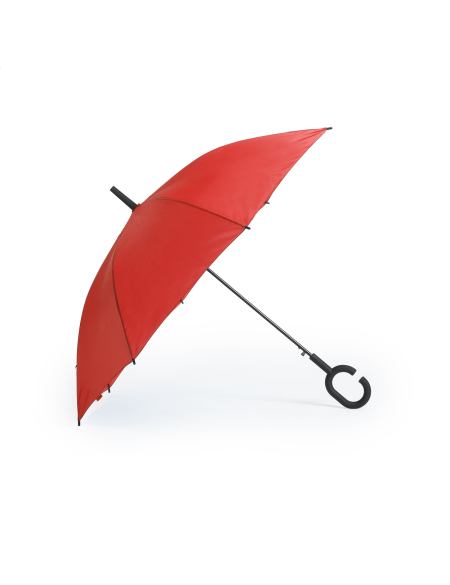 Deštník s kovovou rukojetí Silmukka červená
