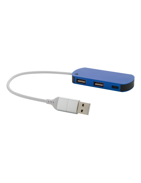 USB hub hliníkový Relahub modrá