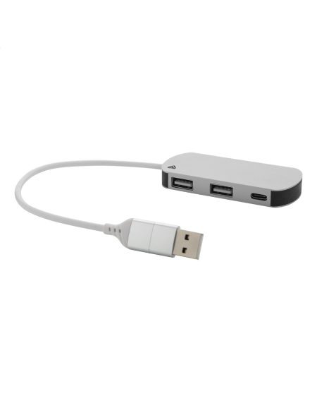 USB hub hliníkový Relahub stříbrná