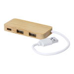 USB hub bambusový BooHub přírodní