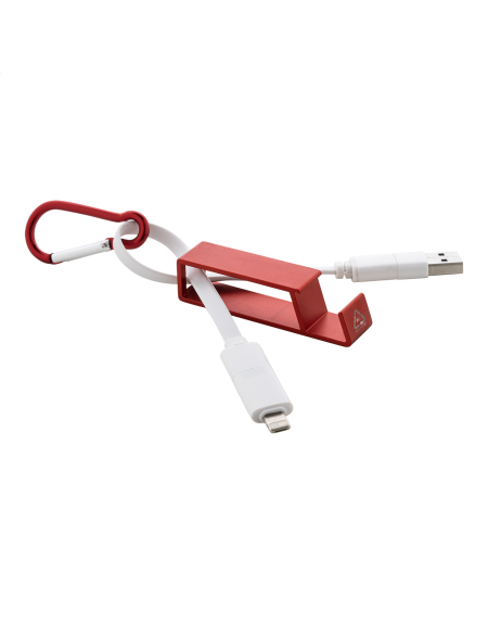 Nabíjecí kabely USB s držákem na mobil Cappy červená
