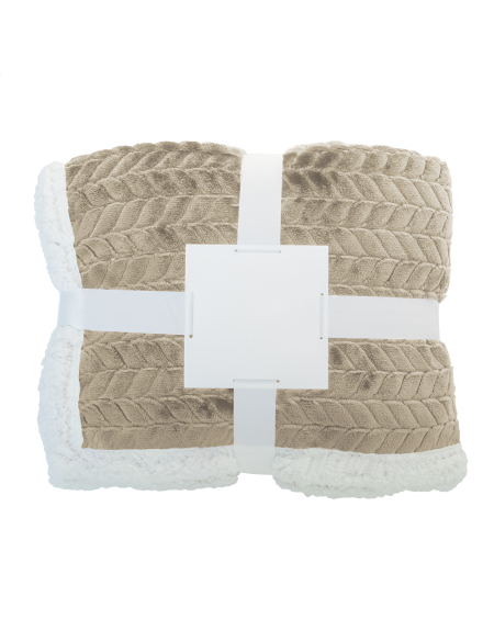 Deka s žakárovým vzorem Foglio béžová