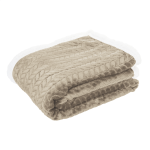 Deka s žakárovým vzorem Foglio béžová