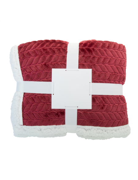 Deka s žakárovým vzorem Foglio vínová