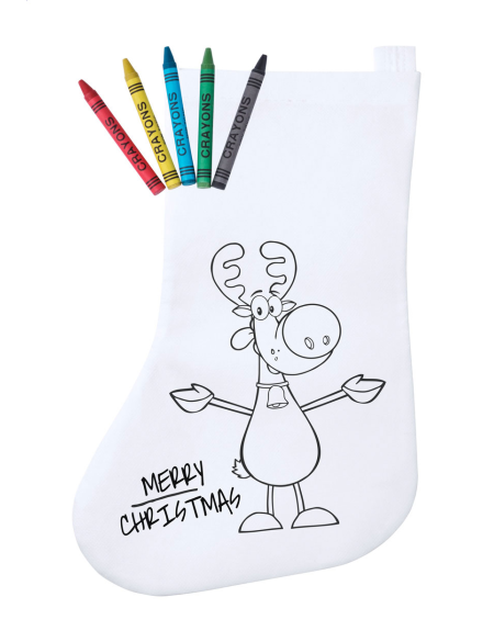 Vánoční punčocha na vybarvení Plicom bílá